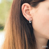 1/8 Ctw Petite Hexagon Round Cut Diamond Fashion Huggies in 10K White Gold